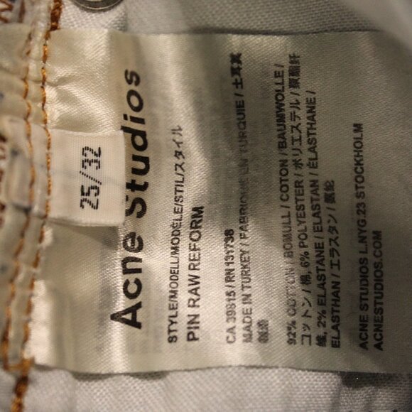 Acne Studios Pin Raw Reform High Rise Skinny Size 25 - Picture 5 of 5